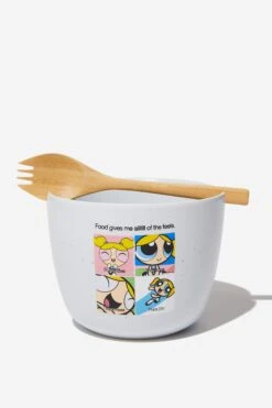 Typo Kitchen + Bar Powerpuff Girls Fork It Feed Me Bowl